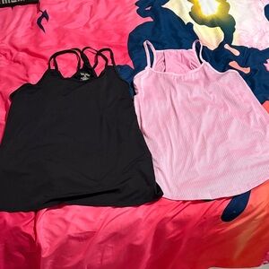 Tek Gear Black and Pink Camisoles